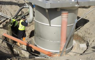 Rostfria pumpsump betongsump
