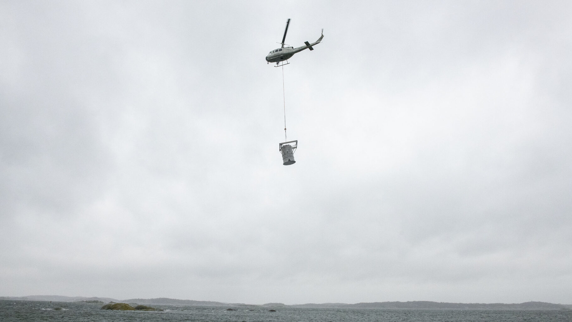 Unik leverans av pumpstation med helikopter